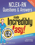 *PRE-ORDER, APPROX 7-10 BUSINESS DAYS* Nclex-RN Questions and Answers Made Incredibly Easy 7th edition by Lisko 9781496325495