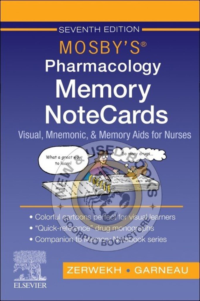*PRE-ORDER, APPROX 2-3 BUSINESS DAYS* Mosby's Pharmacology Memory NoteCards 7th Edition by JoAnn Zerwekh 9780443110986