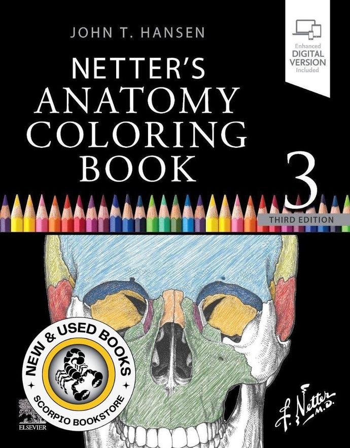 *PRE-ORDER, APPROX 2-3 BUSINESS DAYS* Netter's Anatomy Coloring Book 3rd edition by John T. Hansen 9780323826730