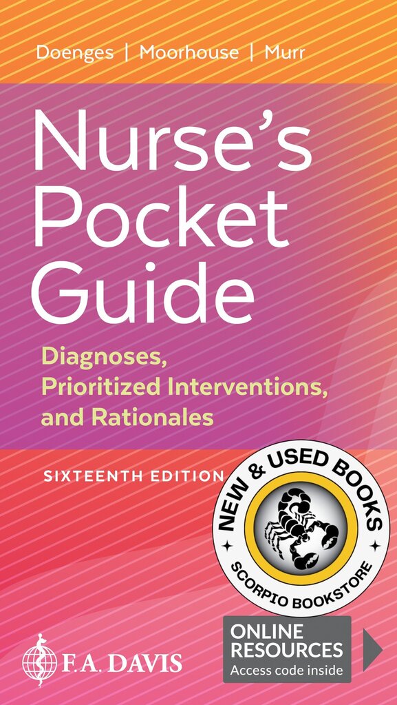 *PRE-ORDER, APPROX 2-3 BUSINESS DAYS* Nurse's Pocket Guide 16th edition by Marilynn E. Doenges 9781719643078