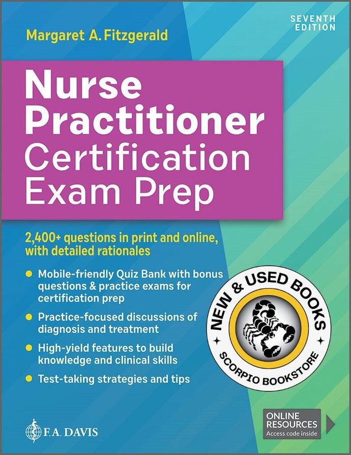 *PRE-ORDER, APPROX 2-3 BUSINESS DAYS* Nurse Practitioner Certification Exam Prep 7th Edition by Margaret A. Fitzgerald 9781719649827