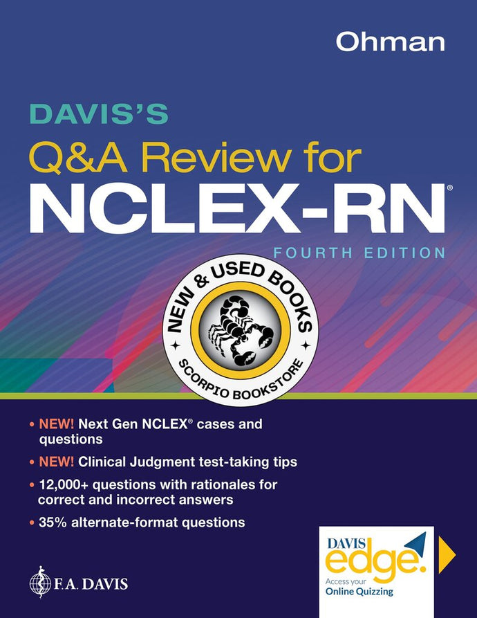 *PRE-ORDER, APPROX 2-3 BUSINESS DAYS* Davis's Q&A Review for NCLEX-RN® 4th edition by Kathleen A. Ohman 9781719644730