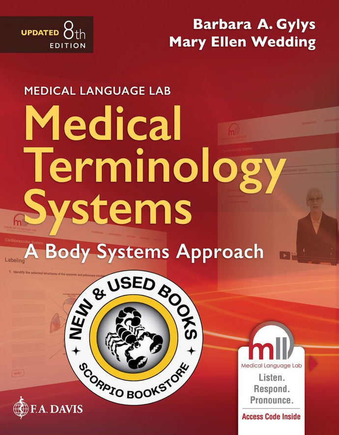 *PRE-ORDER, APPROX 2-4 BUSINESS DAYS* Medical Terminology Systems Updated 8th Edition by Barbara A. Gylys 9781719648899