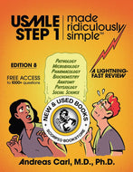 *PRE-ORDER, APPROX 7-10 BUSINESS DAYS* USMLE Step 1 Made Ridiculously Simple 8th Edition by Andreas Carl 9781935660729 [ZZ]