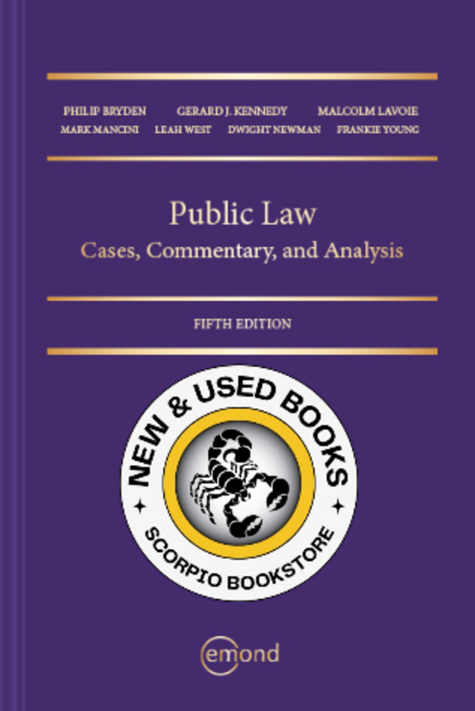 Public Law Cases Commentary and Analysis 5th Edition by Philip Bryden 9781774626566 *141b