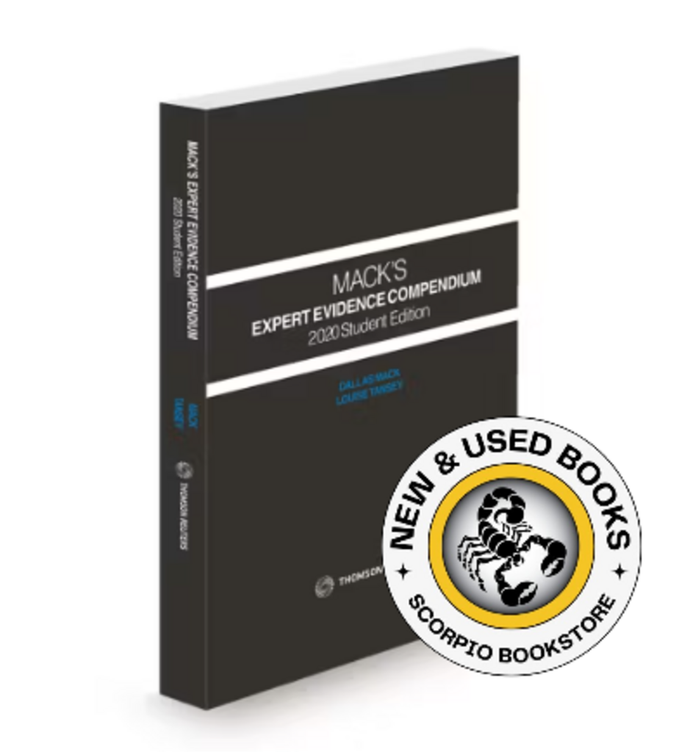*PRE-ORDER, APPROX 4-6 BUSINESS DAYS* Mack's Expert Evidence Compendium 2020 by Dallas Mack STUDENT EDITION 9780779896776