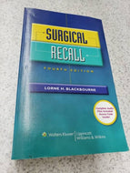 Surgical Recall 4th Edition by Lorne H. Blackbourne 9780781778725 (USED:VERYGOOD; minimal highlights) *D8