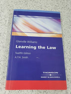 Learning the Law 12E by Glanville Williams 9780421744202 (USED:VERYGOOD) *D20