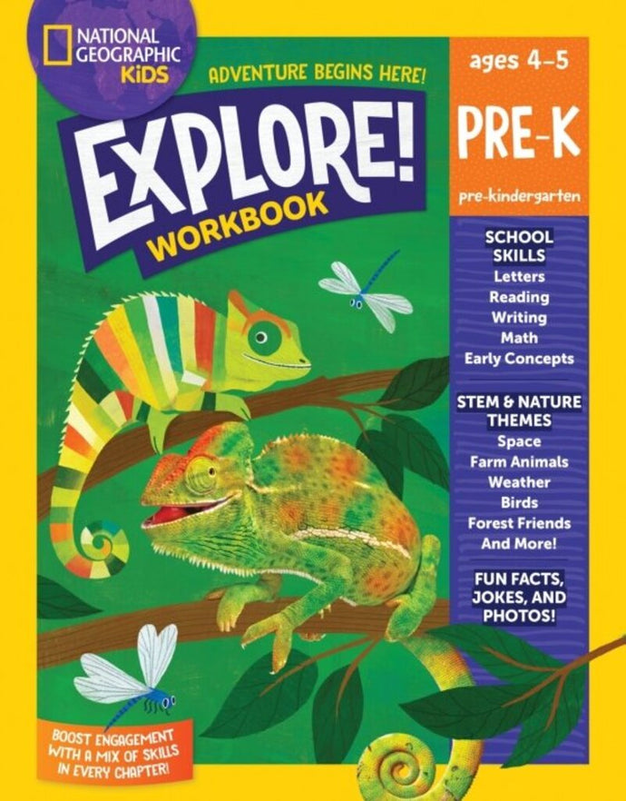 *PRE-ORDER, APPROX 4-6 BUSINESS DAYS* National Geographic Kids Explore! Workbook Pre-K by National Geographic Kids 9781426376764