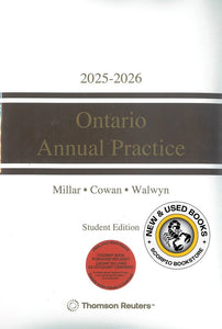 Ontario Annual Practice 2025-2026 + Forms + Proview by W.A. Derry Millar STUDENT EDITION 9781038205957 *88c *FINAL SALE* [ZZ]