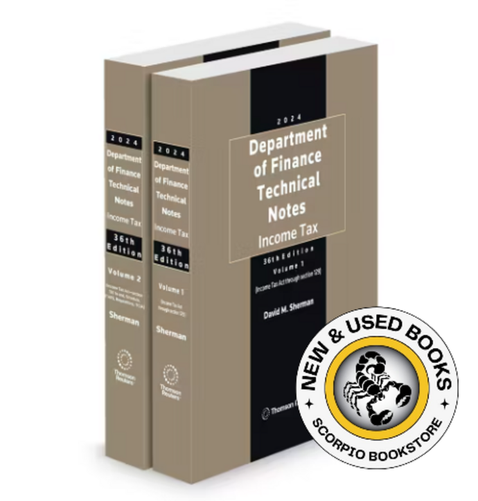 *PRE-ORDER, APPROX 4-6 BUSINESS DAYS* 2024 Department of Finance Technical Notes: Income Tax 36th Edition Volume 1 + Volume 2 by David M. Sherman 9781038202062