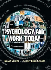 Psychology and Work Today 10th Edition by Duane Schultz 9780205683581 (USED:VERYGOOD) *D5 [ZZ]