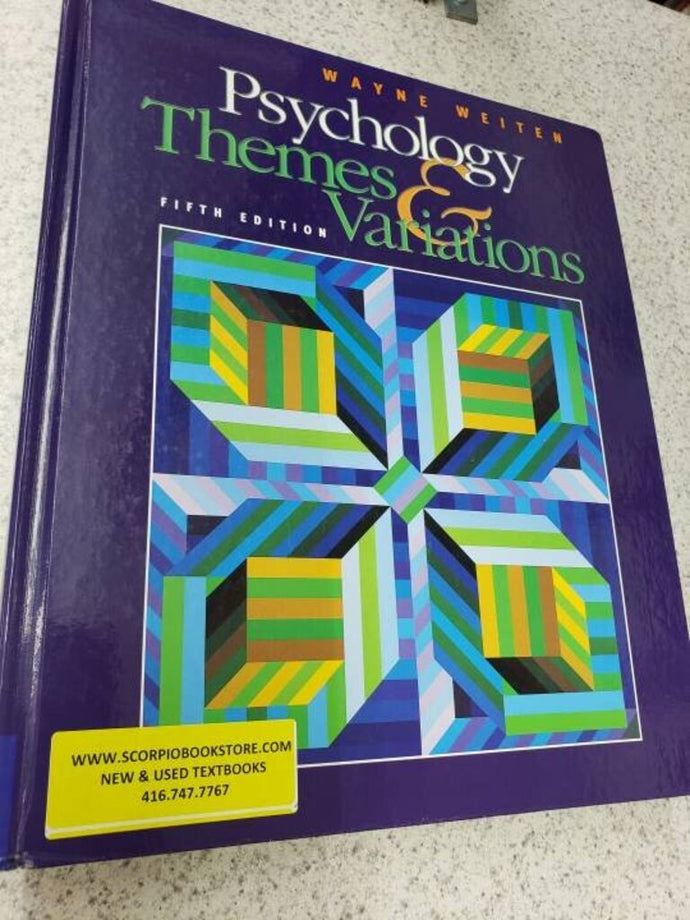 Psychology 5th Edition by Wayne Weiten 9780534367145 (USED:VERYGOOD; highlights) *D6