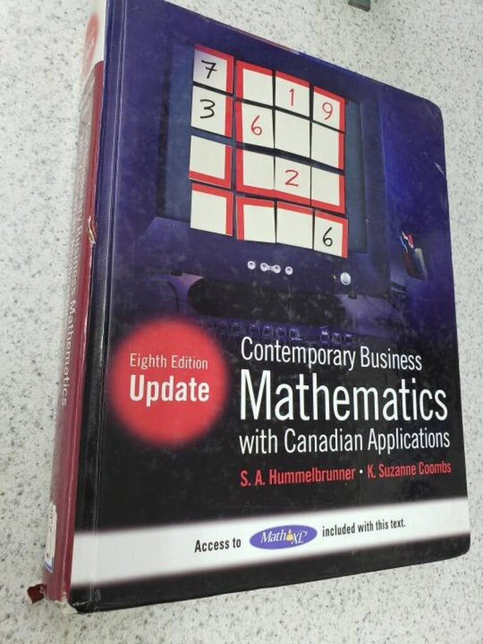 Contemporary Business Mathematics 8th Edition by S. A. Hummelbrunner 9780137141494 (USED:GOOD) *D6