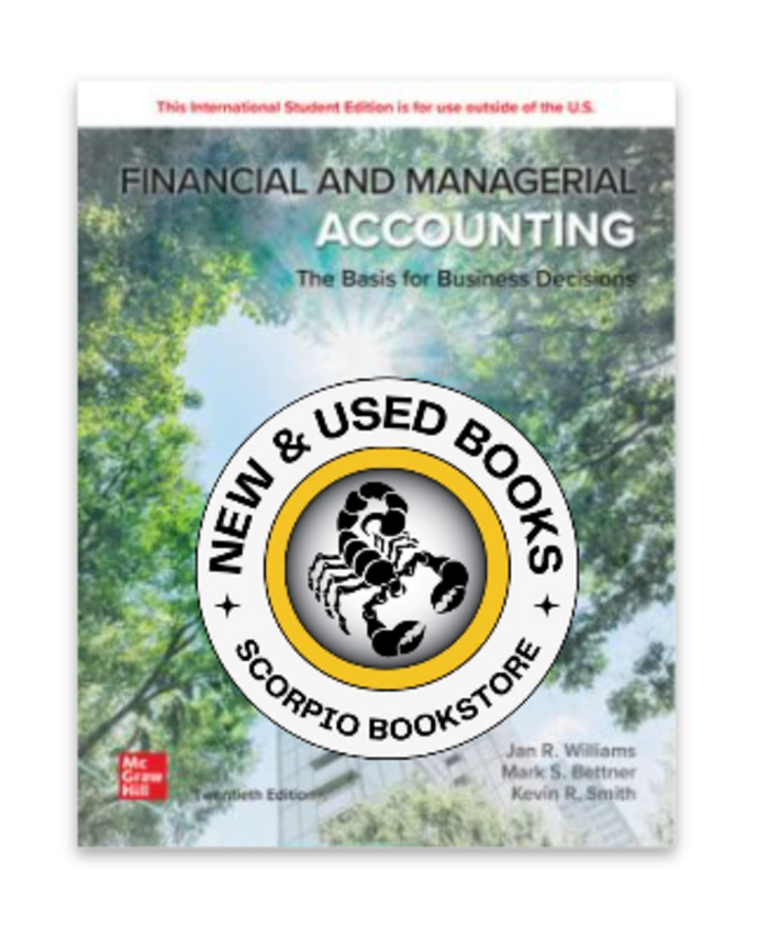 *PRE-ORDER, APPROX 7-10 BUSINESS DAYS* Financial & Managerial Accounting 20th Edition by Jan Williams 9781266236372