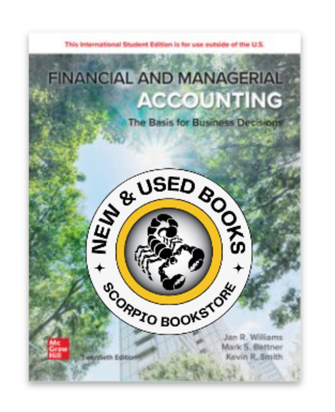 *PRE-ORDER, APPROX 7-10 BUSINESS DAYS* Financial & Managerial Accounting 20th Edition + Connect by Jan Williams 9781265333461