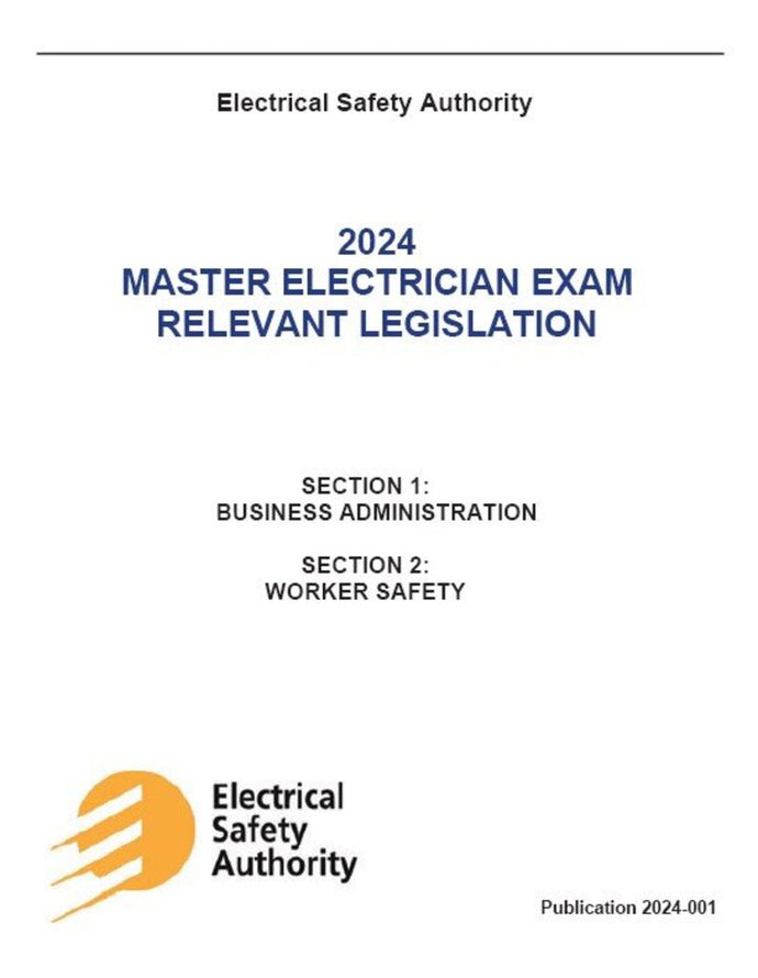 2024 Master Electrician Reference Material - Print and Bind (SPLIT INTO 2; SECTION 1 AND SECTION 2)