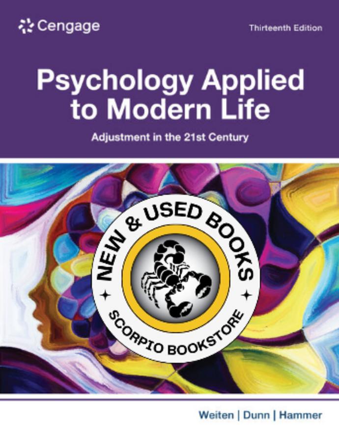 Psychology Applied to Modern Life 13th Edition by Wayne Weiten 9780357798010 *20d