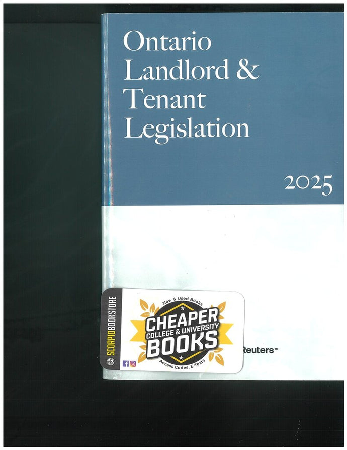 *PRE-ORDER, APPROX 4-6 BUSINESS DAYS* Ontario Landlord & Tenant Legislation 2025 Edition 9781038215208