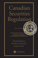 *PRE-ORDER, APPROX 4-6 BUSINESS DAYS* Canadian Securities Regulation 6th Edition by David Johnston STUDENT EDITION 9780433524298