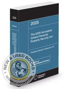 *PRE-ORDER, APPROX 4-6 BUSINESS DAYS* The 2025-2026 Annotated Ontario Personal Property Security Act by Richard H. McLaren 9781038205186