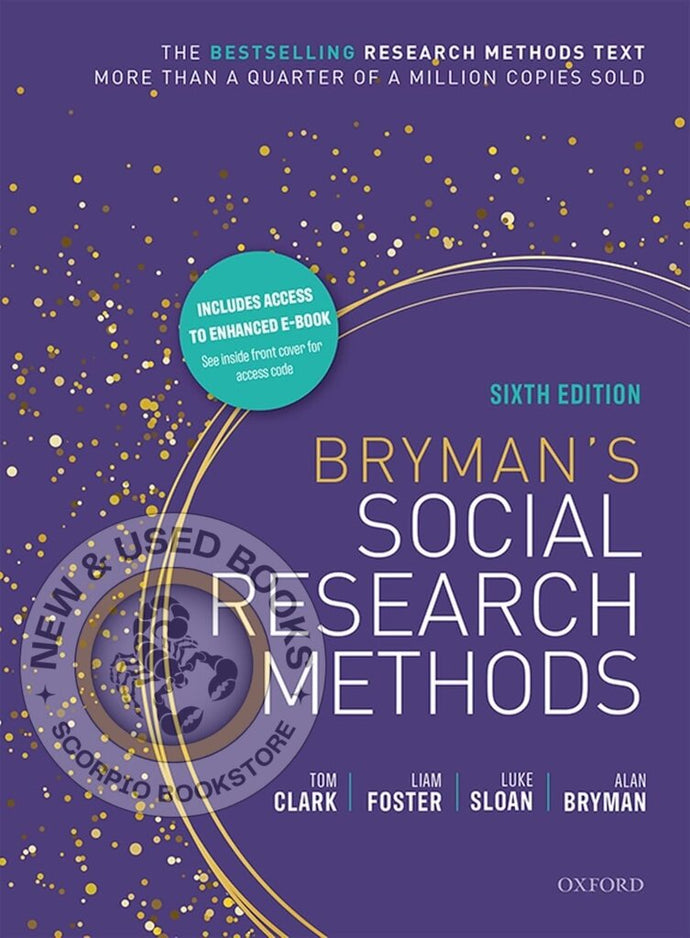 *PRE-ORDER, APPROX 3-5 BUSINESS DAYS* Bryman's Social Research Methods 6th Edition by Tom Clark 9780198796053