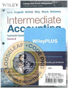 Intermediate Accounting 14th Canadian Edition Volume 2 +WileyPLUS Next Gen Card (V2 Multi-Semester) by Kieso LOOSELEAF PKG 9781394277513 *109a [ZZ]