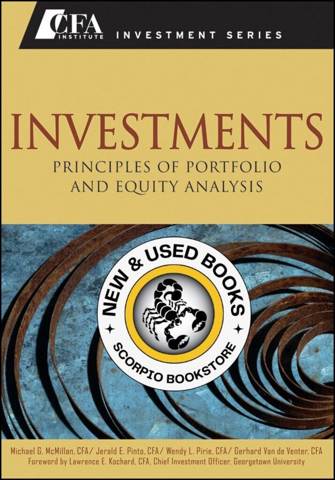 *PRE-ORDER, APPROX 7-14 BUSINESS DAYS, print-on-demand* Investments Principles of Portfolio and Equity Analysis McMillan 9780470915806