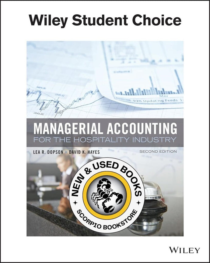 *PRE-ORDER, APPROX 7-10 BUSINESS DAYS* Managerial Accounting for Hospitality Industry 2nd edition by Dopson 9781119299653