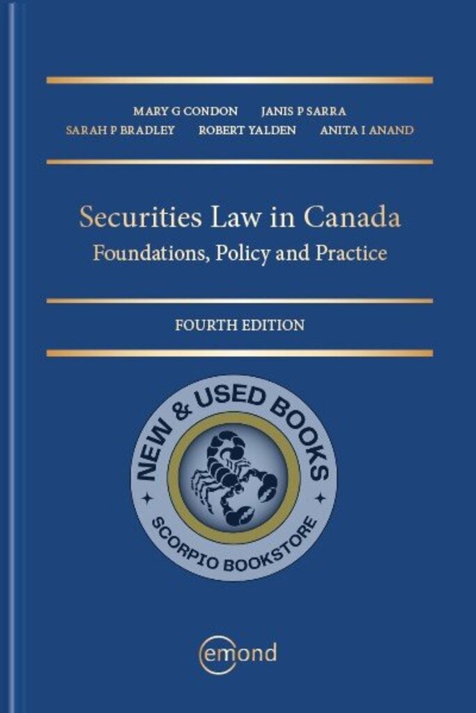 *PRE-ORDER, NYP DEC 2025* Securities Law in Canada 4th edition by Mary Condon 9781774627808