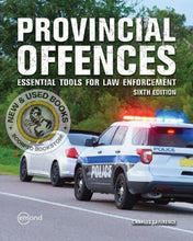 Load image into Gallery viewer, Provincial Offences Essential Tools for Law Enforcement 6th Edition by Charles Lawrence 9781774627662 (USED:ACCEPTABLE; minor post its, 50% water damage) *143c
