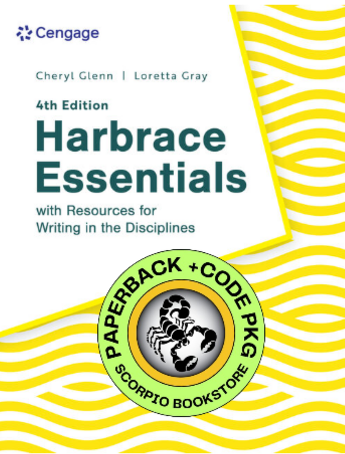 *PRE-ORDER, APPROX 4-6 BUSINESS DAYS* Harbrace Essentials with Resources for Writing in the Disciplines 4th Edition + MindTap 1 term Printed Access Card by Cheryl Glenn 9798214140940