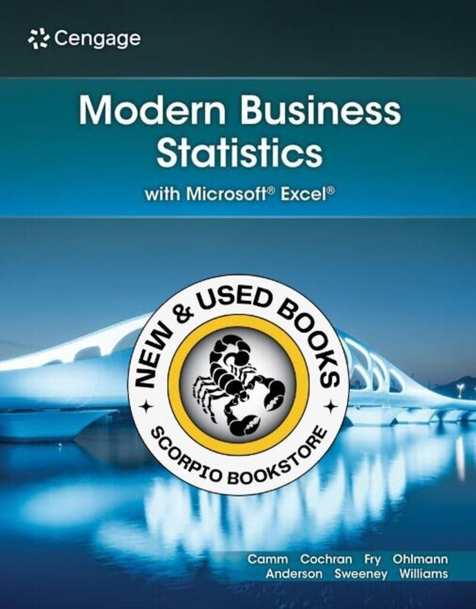 *PRE-ORDER, APPROX 4-6 BUSINESS DAYS* Modern Business Statistics with Microsoft Excel 8th Edition by Jeffrey D. Camm 9780357929889 [ZZ]