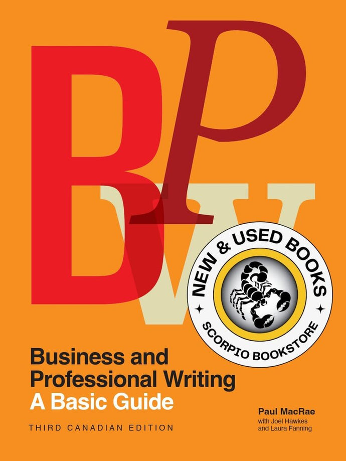 *PRE-ORDER, APPROX 2-4 BUSINESS DAYS* Business and Professional Writing 3rd Canadian Edition by Paul MacRae 9781554816453 [ZZ]