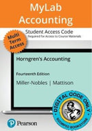 DIGITAL ACCESS CODE for MyLab Accounting with Pearson eText for Horngren's Accounting 14th edition by Miller-Nobles 9780138079840 *FINAL SALE* *COURSE LINK URL FROM PROFESSOR REQUIRED*