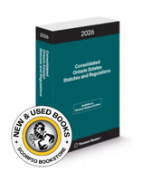 *PRE-ORDER, APPROX 4-6 BUSINESS DAYS* 2026 Consolidated Ontario Estates Statutes and Regulations by Nicole Ross 9781038214768 *FINAL SALE* [ZZ]