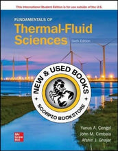 Load image into Gallery viewer, Fundamentals of Thermal-Fluid Sciences 6th Edition by Yunus A. Cengel 9781260597585 (USED:VERYGOOD; water damage) *
