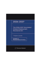 *PRE-ORDER, APPROX 4-6 BUSINESS DAYS* The 2026-2027 Annotated Ontario Employment Standards Act by T. Stephen Lavender 9781038218919