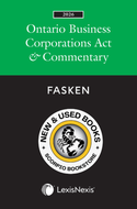 *PRE-ORDER, APPROX 4-6 BUSINESS DAYS* Ontario Business Corporations Act & Commentary 2026 Edition by Fasken 9780433540939