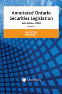*PRE-ORDER, APPROX 4-6 BUSINESS DAYS* Annotated Ontario Securities Legislation 64th Edition 2026 Volume 1 + Volume 2 by McCarthy Tétrault 9780433541059 [ZZ]
