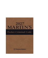 *PRE-ORDER, APPROX 4-6 BUSINESS DAYS* Martin's Pocket Criminal Code 2027 + Proview by Edward Greenspan STUDENT EDITION 9781038216779 *FINAL SALE*