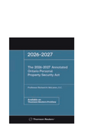 *PRE-ORDER, APPROX 4-6 BUSINESS DAYS* The 2026-2027 Annotated Ontario Personal Property Security Act by Richard H. McLaren 9781038217783