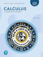 *PRE-ORDER, APPROX 4-6 BUSINESS DAYS* STUDENT SOLUTIONS MANUAL for Calculus A Complete Course 10th edition by Robert Adams 9780135732533 [ZZ]