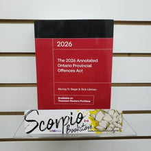 Load image into Gallery viewer, The 2026 Annotated Ontario Provincial Offences Act by Murray D. Segal 9781038217059 [ZZ]
