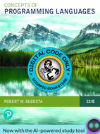 Pearson eText for Concepts of Programming Languages 12th Edition by Robert W. Sebesta (180 days) 9780135102268 (DIGITAL) *FINAL SALE*