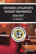 *PRE-ORDER, APPROX 4-6 BUSINESS DAYS* Ontario Litigator's Pocket Reference 2026/2027 Edition by Ira Nishisato 9780433542445 [ZZ]