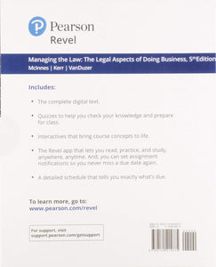 [EBOOK] Managing the Law 5th edition REVEL ACCESS code only by McInnes 9780135415375 *FR7