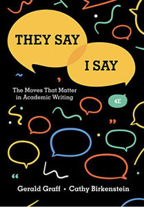 They Say I Say 4th Edition by Gerald Graff 9780393631678 (USED:GOOD) *D21