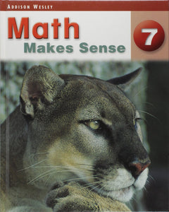 Math Makes Sense 7 Textbook with Answers 9781927737217 MMS7(USED:ACCEPTABLE) *139b