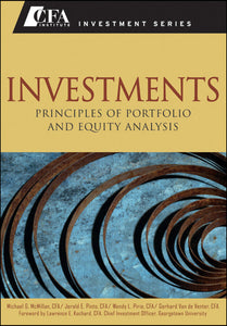 *PRE-ORDER, made on demand* Investments Principles of Portfolio and Equity Analysis McMillan 9780470915806 *66a